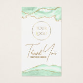 Seafoam green agate bijsluiter visitekaartje (Voorkant)