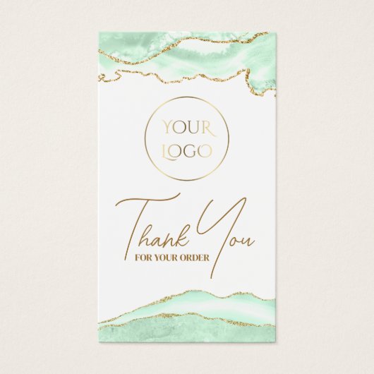 Seafoam green agate bijsluiter visitekaartje (Voorkant)