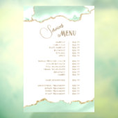 Seafoam Green Agate Diensten Menu Raamsticker (Vel 3)