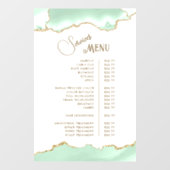 Seafoam Green Agate Diensten Menu Raamsticker (Vel)