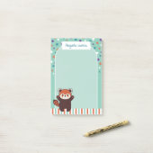 Seafoam Green Arch Red Panda Uw opmerkingen Post-it® Notes (Op bureau)