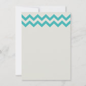 Seafoam Green & Blauwgroen Chevron Wedding Invitat Kaart (Achterkant)