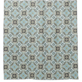 Seafoam Green Blauwgroen Turquoise Tribal Art Douchegordijn (Voorkant)