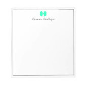 Seafoam Green Bow Border Script Custom Name Script Notitieblok (Voorkant)