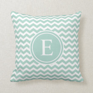 Seafoam Green Chevron Monogram Sierkussennen Kussen