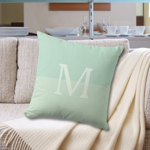 Seafoam Green Custom Monogram Kussen