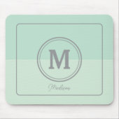 Seafoam Green Custom Monogram Naam Muismat (Voorkant)