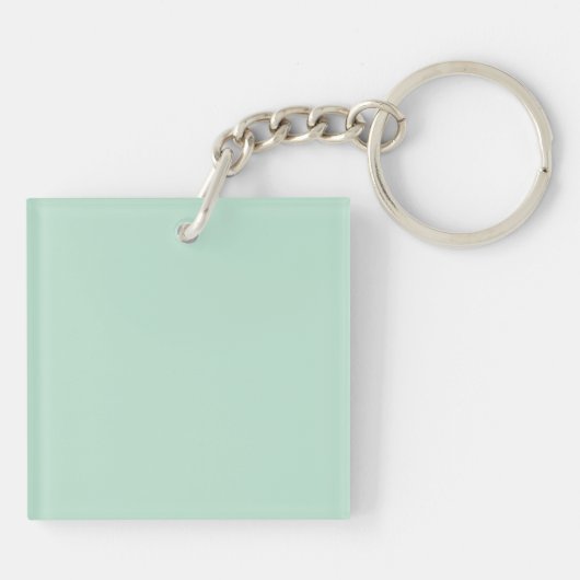 Seafoam Green Custom Monogram Naam Sleutelhanger (Achterkant)