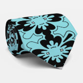 Seafoam Green en Black Pattered Stropdas (Opgerold)