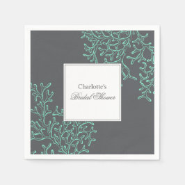 Seafoam Green en Gray Coastal Theme Vrijgezellenfe Servet