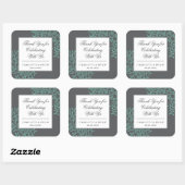 Seafoam Green en Gray Coastal Weddenschap Dank u Vierkante Sticker (Vel)