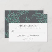 Seafoam Green en Grey Coastal Wedding RSVP (Voorkant / Achterkant)