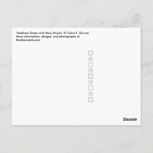 Seafoam Green en Navy Stripes Dank u Briefkaart (Achterkant)