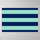 Seafoam Green- en Navy Stripes Poster (Voorkant)
