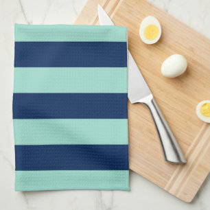 Seafoam Green- en Navy Stripes Theedoek