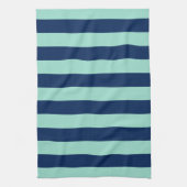 Seafoam Green- en Navy Stripes Theedoek (Verticaal)