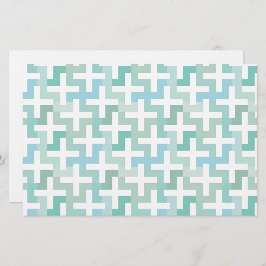Seafoam Green Geometric Briefpapier (Voorkant / Achterkant)