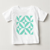 Seafoam Green Geometric Deco Cube Patroon (Voorkant)