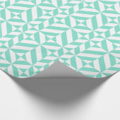 Seafoam Green Geometric Deco Cube Patroon Cadeaupapier (Hoek)