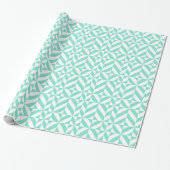 Seafoam Green Geometric Deco Cube Patroon Cadeaupapier (Uitgerold)