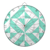 Seafoam Green Geometric Deco Cube Patroon Dartbord (Voorkant)