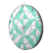 Seafoam Green Geometric Deco Cube Patroon Dartbord (Voorkant Rechts)