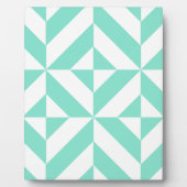 Seafoam Green Geometric Deco Cube Patroon Fotoplaat (Voorkant)