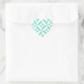 Seafoam Green Geometric Deco Cube Patroon Hart Sticker (Tas)