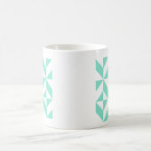 Seafoam Green Geometric Deco Cube Patroon Koffiemok (Center)