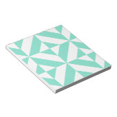 Seafoam Green Geometric Deco Cube Patroon Notitieblok (Schuin)