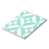 Seafoam Green Geometric Deco Cube Patroon Notitieblok (Linkerzijde)