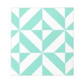 Seafoam Green Geometric Deco Cube Patroon Notitieblok (Voorkant)
