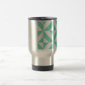 Seafoam Green Geometric Deco Cube Patroon Reisbeker (Center)