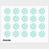 Seafoam Green Geometric Deco Cube Patroon Ronde Sticker (Vel)