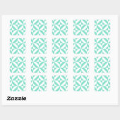 Seafoam Green Geometric Deco Cube Patroon Vierkante Sticker (Vel)