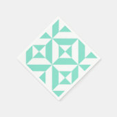 Seafoam Green Geometric Deco Patroon Servetten (Hoek)
