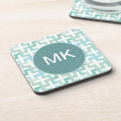 Seafoam Green Geometric Drankjes Onderzetter (Linkerzijde)