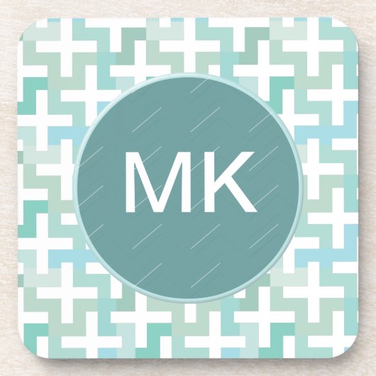 Seafoam Green Geometric Drankjes Onderzetter (Voorkant)