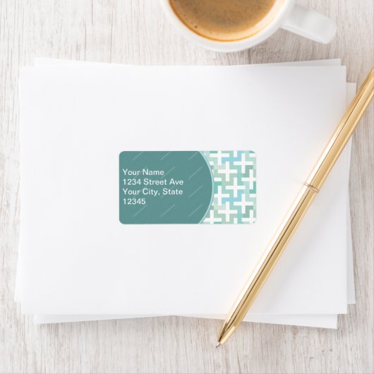 Seafoam Green Geometric Etiket (Insitu)