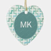 Seafoam Green Geometric Keramisch Ornament (Rechts)