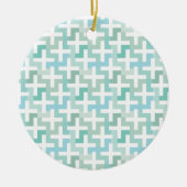 Seafoam Green Geometric Keramisch Ornament (Voorkant)
