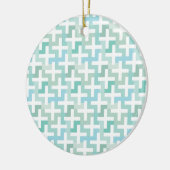Seafoam Green Geometric Keramisch Ornament (Links)