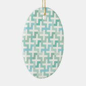 Seafoam Green Geometric Keramisch Ornament (Rechts)