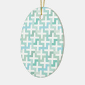 Seafoam Green Geometric Keramisch Ornament (Links)
