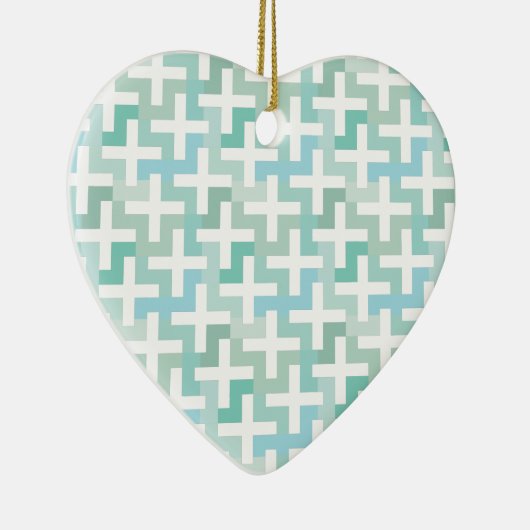 Seafoam Green Geometric Keramisch Ornament (Rechts)