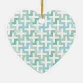 Seafoam Green Geometric Keramisch Ornament (Voorkant)