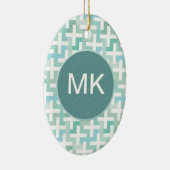 Seafoam Green Geometric Keramisch Ornament (Rechts)