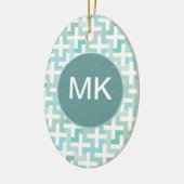 Seafoam Green Geometric Keramisch Ornament (Links)
