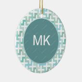 Seafoam Green Geometric Keramisch Ornament (Rechts)