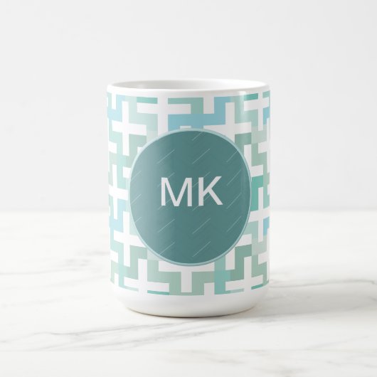 Seafoam Green Geometric Koffiemok (Center)